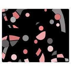 Pink And Gray Abstraction Double Sided Flano Blanket (medium)  by Valentinaart