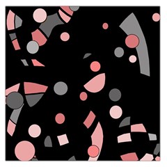 Pink And Gray Abstraction Large Satin Scarf (square)