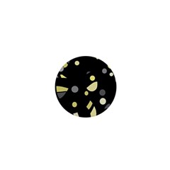 Yellow And Gray Abstract Art 1  Mini Buttons