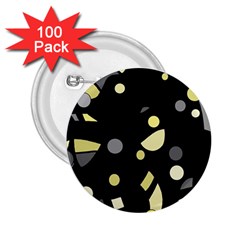 Yellow And Gray Abstract Art 2 25  Buttons (100 Pack) 