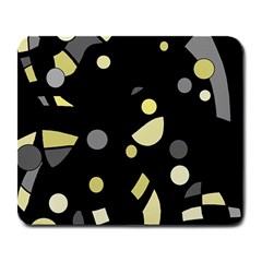 Yellow And Gray Abstract Art Large Mousepads by Valentinaart