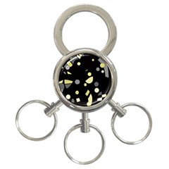 Yellow And Gray Abstract Art 3-ring Key Chains by Valentinaart