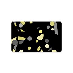 Yellow And Gray Abstract Art Magnet (name Card)