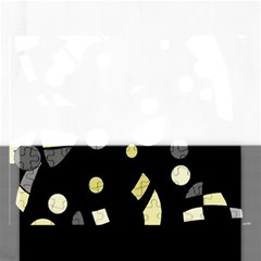 Yellow And Gray Abstract Art Rectangular Jigsaw Puzzl