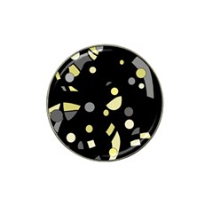 Yellow And Gray Abstract Art Hat Clip Ball Marker