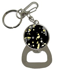 Yellow And Gray Abstract Art Bottle Opener Key Chains by Valentinaart