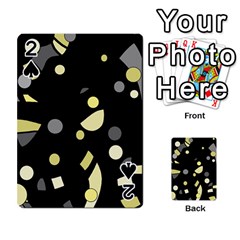 Yellow And Gray Abstract Art Playing Cards 54 Designs  by Valentinaart