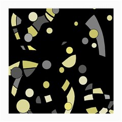 Yellow And Gray Abstract Art Medium Glasses Cloth