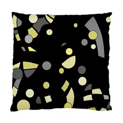 Yellow And Gray Abstract Art Standard Cushion Case (two Sides) by Valentinaart