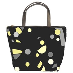 Yellow And Gray Abstract Art Bucket Bags