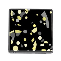 Yellow And Gray Abstract Art Memory Card Reader (square) by Valentinaart