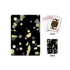 Yellow And Gray Abstract Art Playing Cards (mini) 