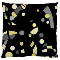 Yellow And Gray Abstract Art Standard Flano Cushion Case (two Sides)