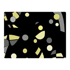 Yellow And Gray Abstract Art Double Sided Flano Blanket (mini)  by Valentinaart