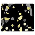 Yellow and gray abstract art Double Sided Flano Blanket (Small)  50 x40  Blanket Front