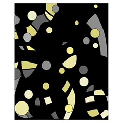 Yellow And Gray Abstract Art Drawstring Bag (small)