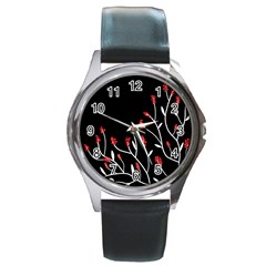 Elegant Tree 2 Round Metal Watch