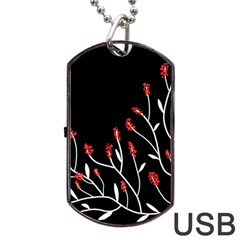 Elegant Tree 2 Dog Tag Usb Flash (two Sides)  by Valentinaart