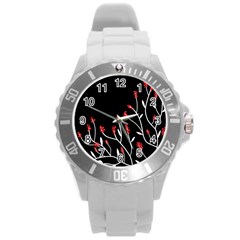 Elegant Tree 2 Round Plastic Sport Watch (l) by Valentinaart