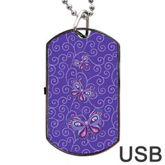 Butterfly Dog Tag Usb Flash (one Side)