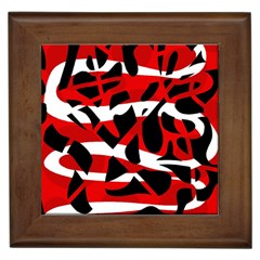 Red Chaos Framed Tiles