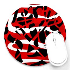 Red Chaos Round Mousepads