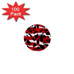 Red chaos 1  Mini Buttons (100 pack)  Front