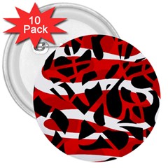 Red Chaos 3  Buttons (10 Pack) 