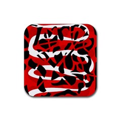 Red Chaos Rubber Coaster (square) 