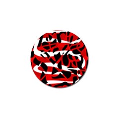 Red Chaos Golf Ball Marker by Valentinaart