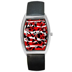 Red Chaos Barrel Style Metal Watch