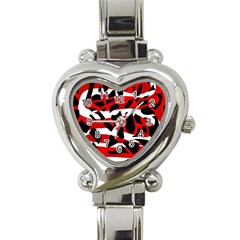 Red Chaos Heart Italian Charm Watch