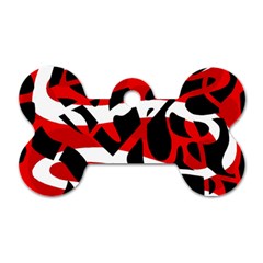 Red Chaos Dog Tag Bone (two Sides)