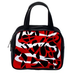 Red Chaos Classic Handbags (one Side) by Valentinaart