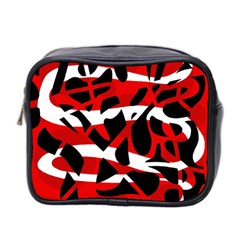 Red Chaos Mini Toiletries Bag 2-side by Valentinaart