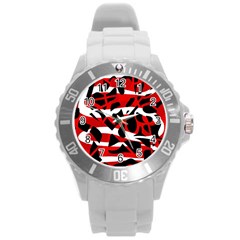 Red Chaos Round Plastic Sport Watch (l)