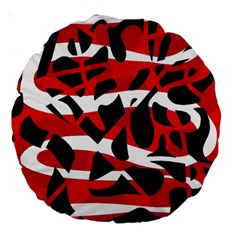 Red Chaos Large 18  Premium Round Cushions