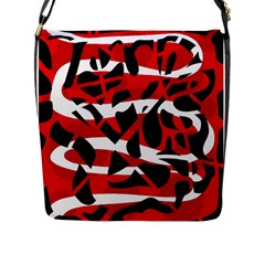 Red Chaos Flap Messenger Bag (l) 