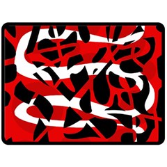 Red Chaos Double Sided Fleece Blanket (large)  by Valentinaart