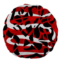 Red Chaos Large 18  Premium Flano Round Cushions