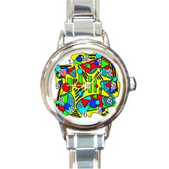 Colorful Chaos Round Italian Charm Watch