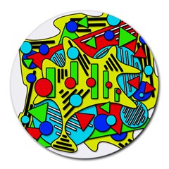 Colorful Chaos Round Mousepads