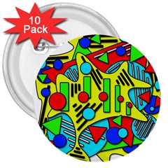 Colorful Chaos 3  Buttons (10 Pack) 