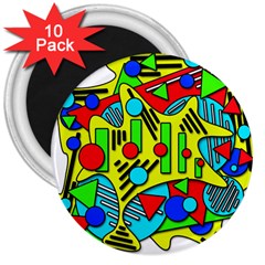 Colorful Chaos 3  Magnets (10 Pack)  by Valentinaart