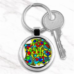 Colorful Chaos Key Chains (round)  by Valentinaart