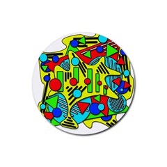 Colorful Chaos Rubber Coaster (round) 