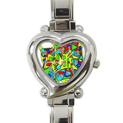 Colorful Chaos Heart Italian Charm Watch