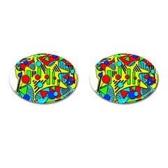 Colorful Chaos Cufflinks (oval) by Valentinaart