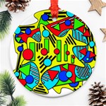 Colorful chaos Round Ornament (Two Sides)  Front