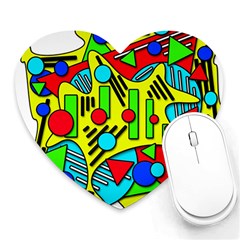 Colorful Chaos Heart Mousepads